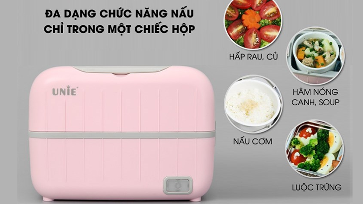 Hộp hâm cơm Unie tích hợp đa dạng chức năng, tiện lợi khi sử dụng
