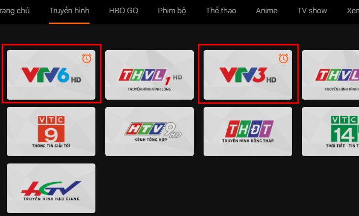 Bấm chọn kênh VTV3 và VTV6 để xem trực tiếp EURO