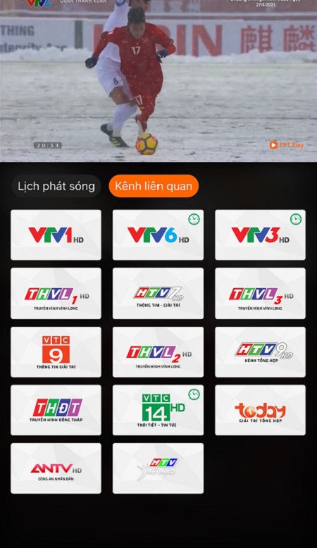 Truy cập vào kênh VTV3 hoặc VTV6 để thưởng thức các trận đấu