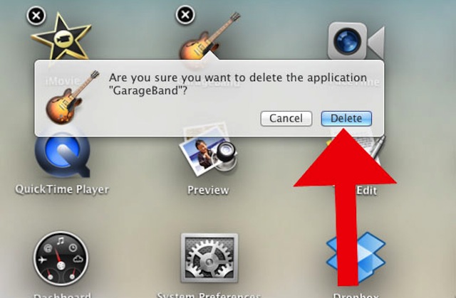 Bấm Delete
