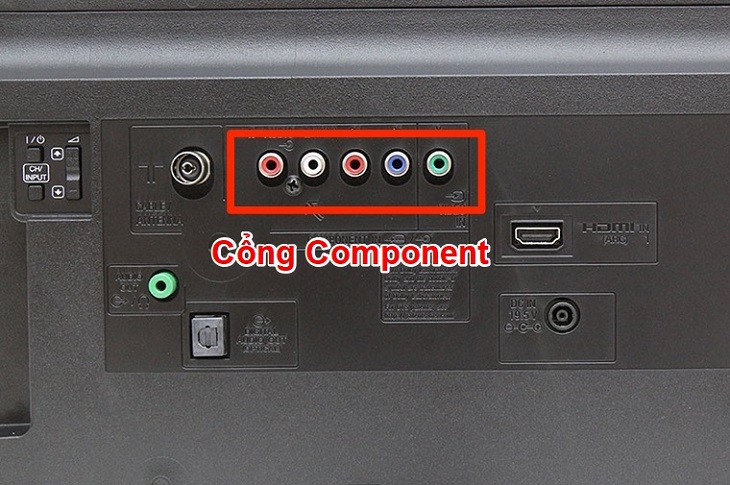 Hình ảnh cổng component trên tivi