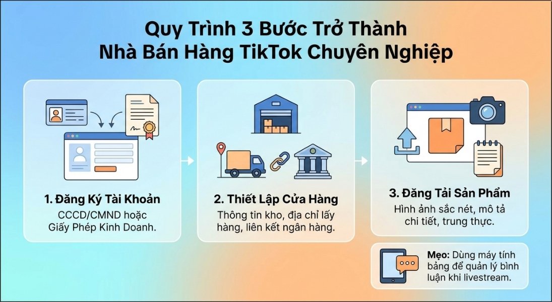 Quy trình 3 bước để trở thành TikTok Seller chuyên nghiệp