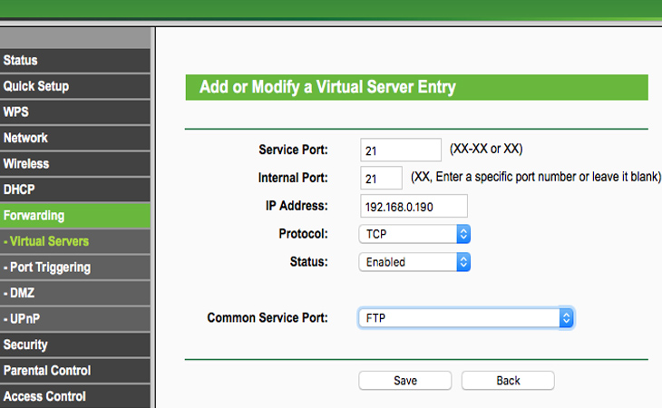 Kết hợp port forwarding với IP filtering