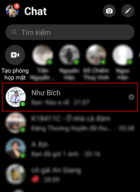 Nhấn giữ cuộc trò chuyện