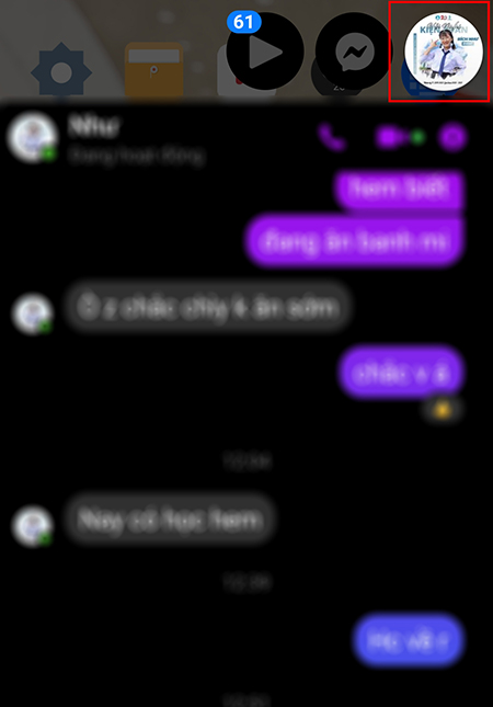 Kết quả bật bong bóng chat