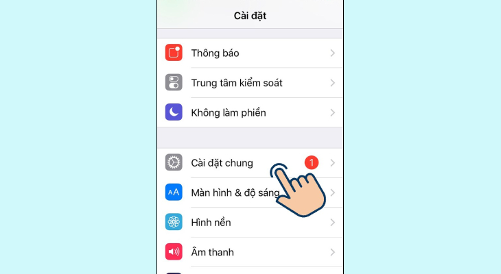 Vào Cài đặt chung