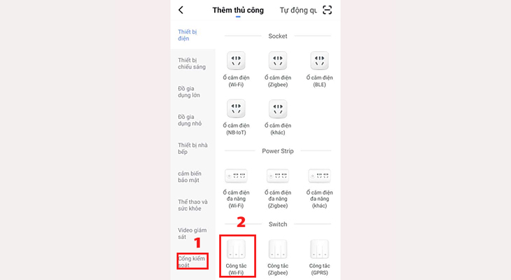 Chọn thiết bị bạn cần cài đặt