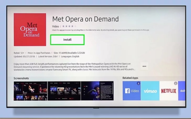 Chon install và nhấn nút Select
