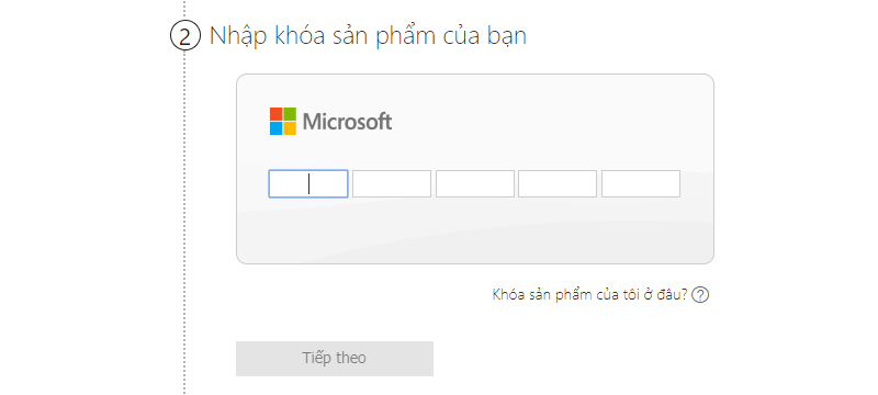 Bước 2 - Nhập key kích hoạt
