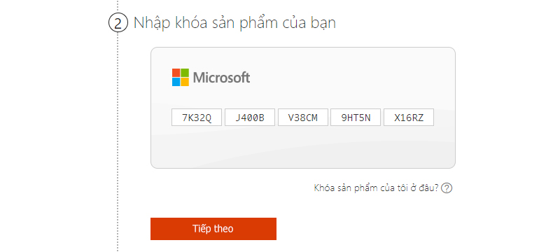 Bước 2 - Nhập key kích hoạt