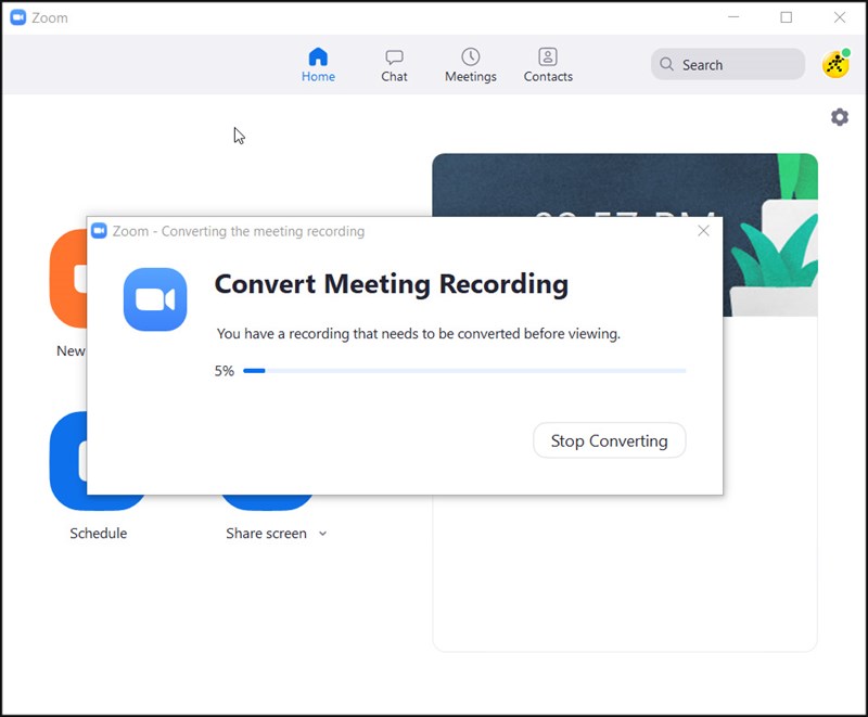 Video tự động được lưu lại khi kết thúc cuộc họp