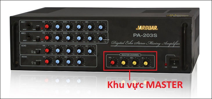 Chỉnh các nút khu vực MASTER