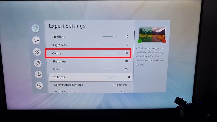 Điều chỉnh độ tương phản của tivi Samsung