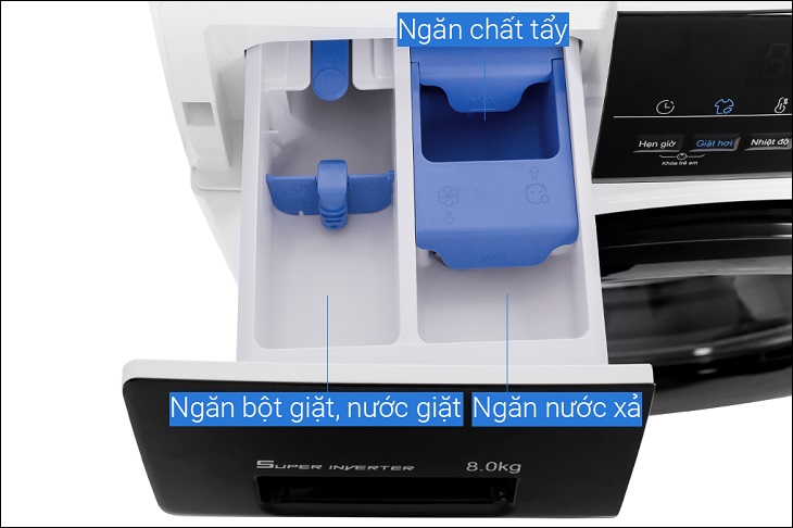 Cách cho nước xả vào máy giặt Aqua lồng ngang
