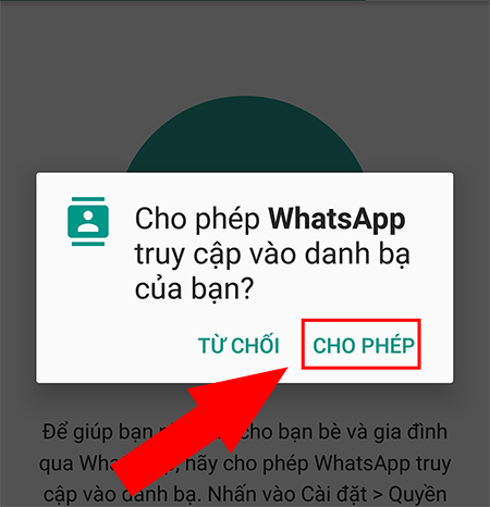 Chọn quyền truy cập danh bị cho ứng dụng