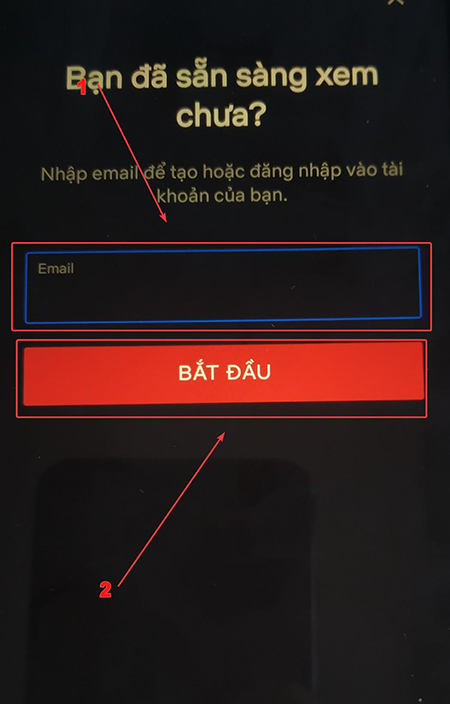 Nhập Email và chọn