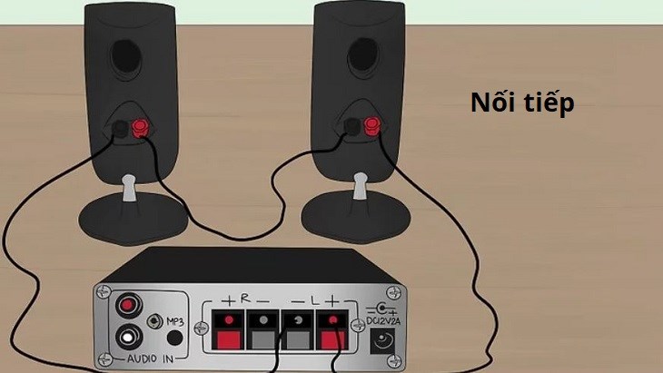 Đấu loa nối tiếp giúp âm thanh mượt mà, hệ thống hoạt động ổn định và không nóng quá nhanh