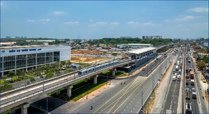 Bạn có thể di chuyển đến bến xe Miền Đông mới bằng tuyến metro số 1 (Bến Thành - Suối Tiên)