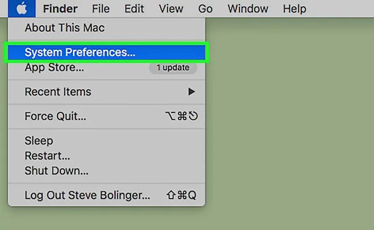 mở System Preferences