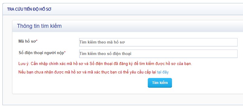Tra cứu tiến độ hồ sơ.