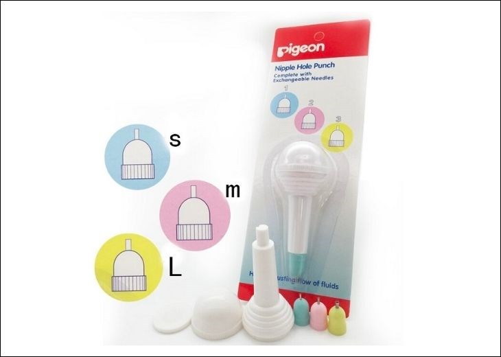 Dụng cụ dập lỗ núm ty Pigeon có 3 màu để bạn lựa chọn