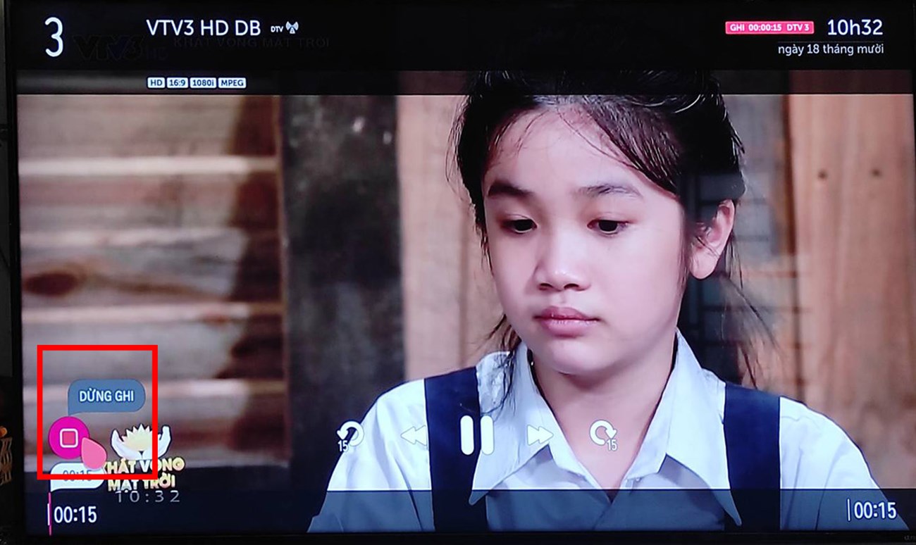Nhấn vào Dừng ghi để ngừng ghi chương trình