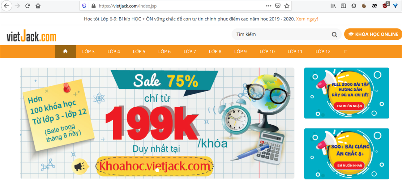 Truy cập trang web VietJack