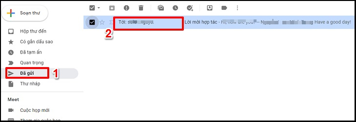 Vào mail mà bạn muốn hoàn tác (hủy gửi)