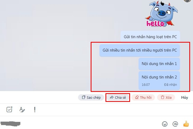 Gửi nhiều tin nhắn tới nhiều người trên Zalo