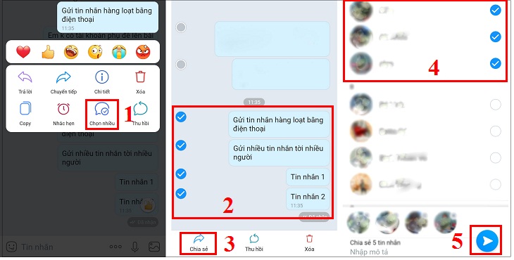 Gửi nhiều tin nhắn tới nhiều người