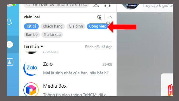 Gửi tin nhắn cùng lúc trong các nhóm phân loại