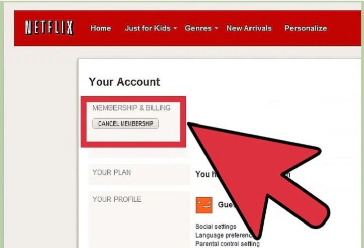 Chọn Cancel Membership