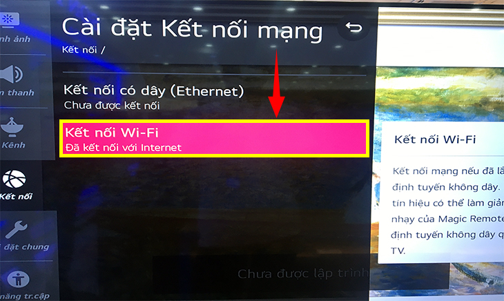 Tiếp tục chọn mục