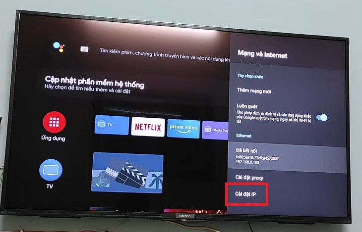 Cài đặt lại IP trên tivi