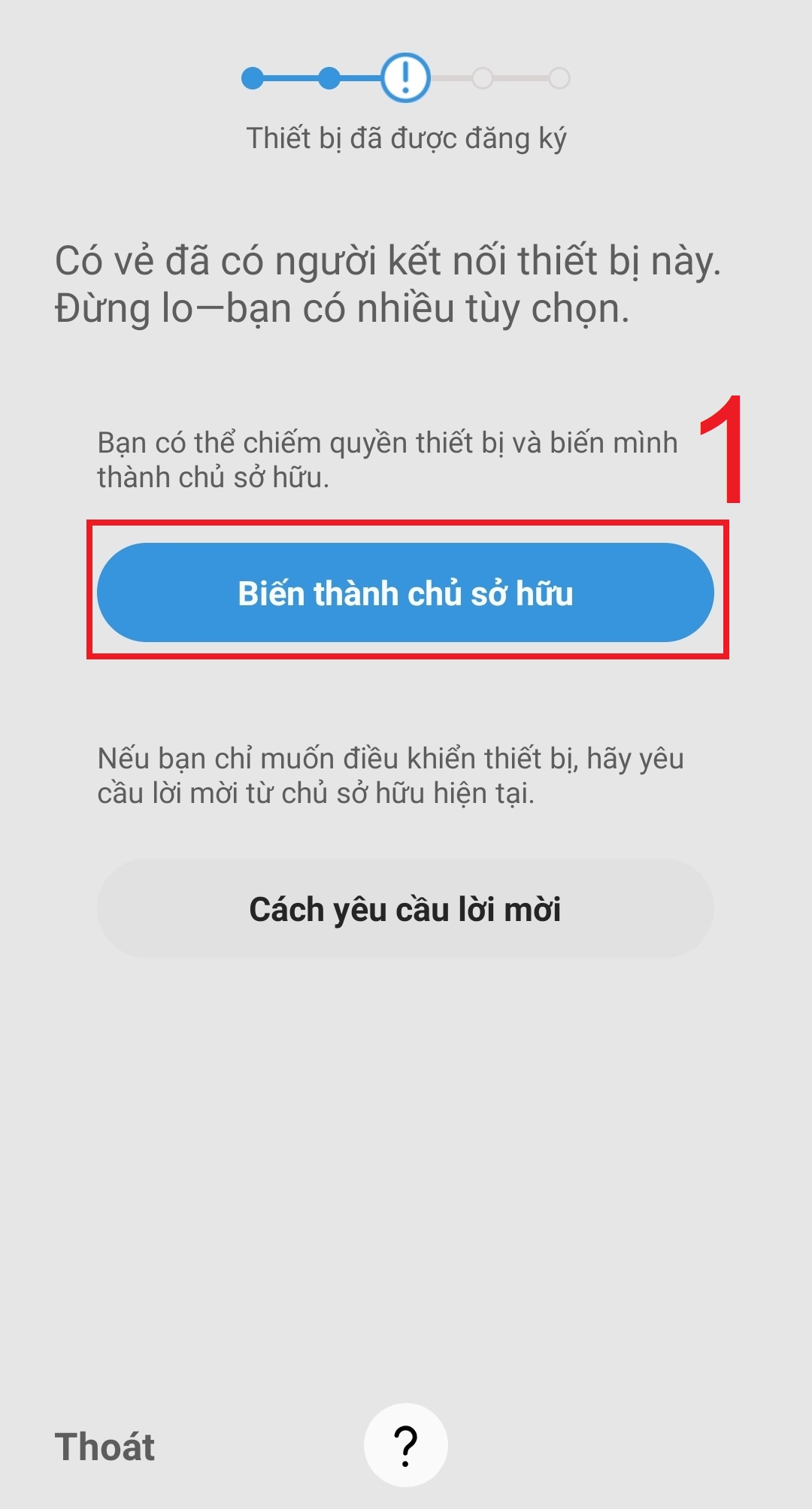 Lúc này, bạn cần chọn Biến thành chủ sở hữu.
