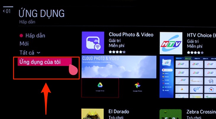 Mục LG Content Store trên tivi LG