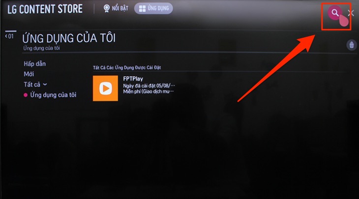 Phần LG Content Store trên tivi LG