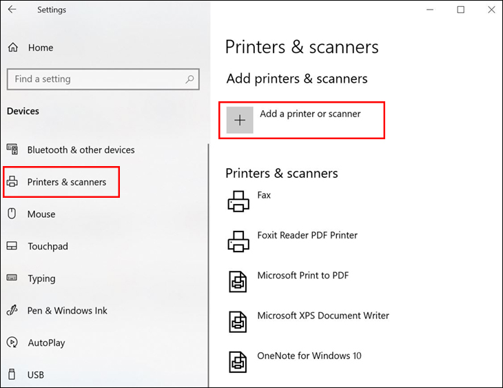 Chạy lại trình tìm kiếm máy in trên Windows 10