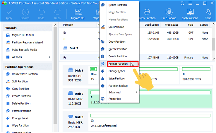 Kết nối thẻ Micro SD với PC Windows, cài đặt và khởi chạy AOMEI Partition Assistant