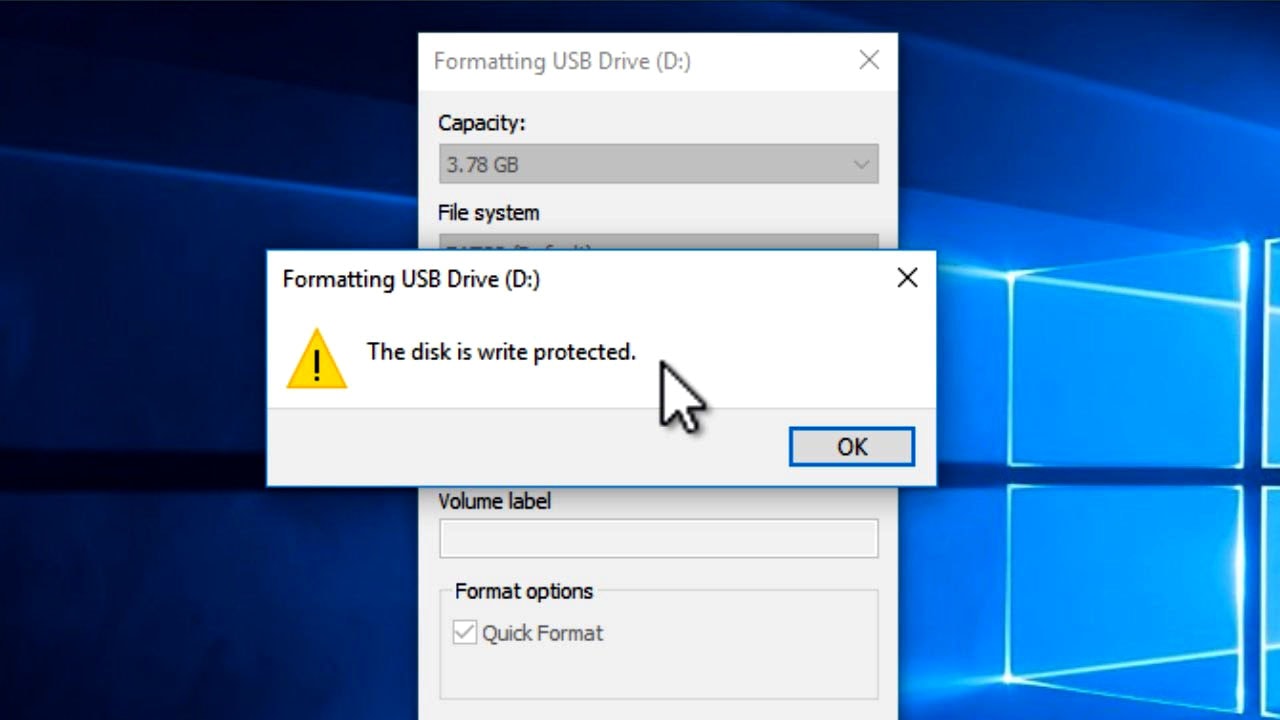 Lỗi The disk is write protected