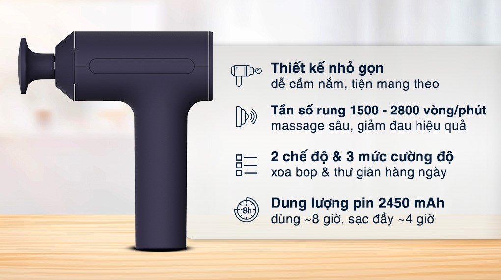 Một trong những lý do khiến cho súng massage cầm tay không hoạt động là vì pin không đủ năng lượng