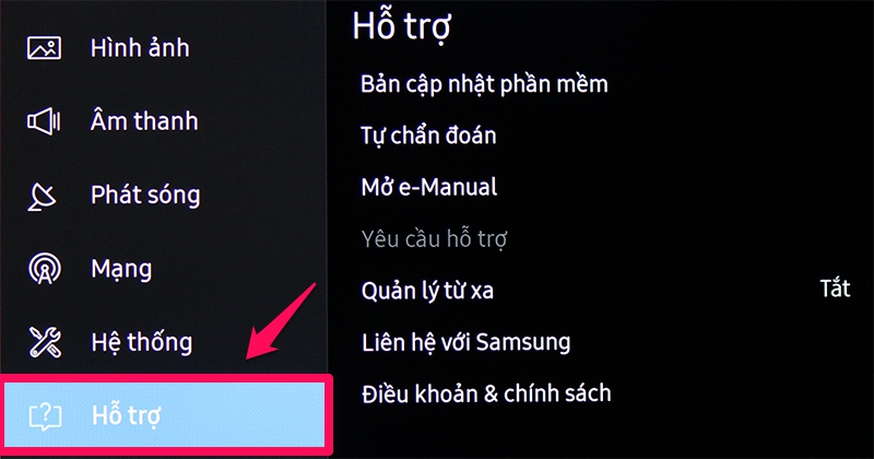 Chọn Hỗ trợ