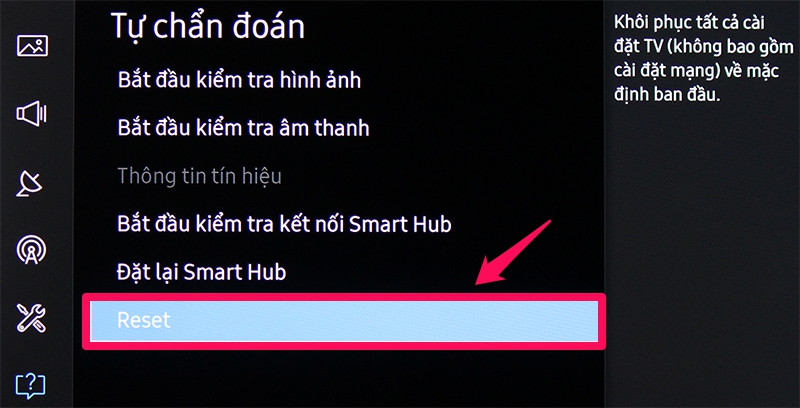 Chọn Reset
