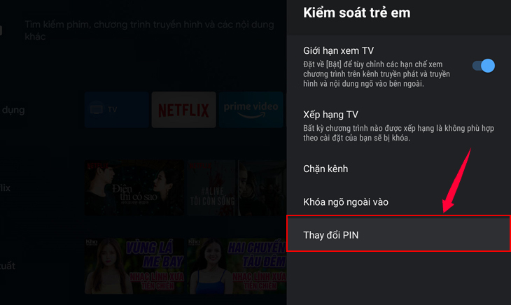 Chọn Thay đổi mật khẩu