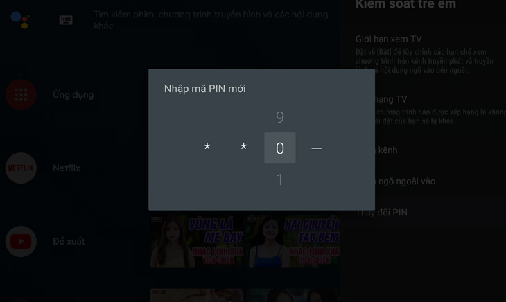 Nhập mã pin mới