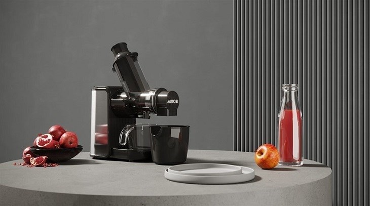 Máy ép chậm Mutosi MJ-SH621 kết cấu trục ngang và xoắn ốc 7 cấp độ  ép tốt rau củ nhiều chất xơ, không tắc nghẽn.