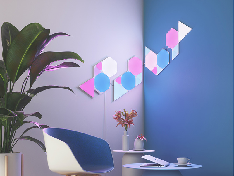 Cách lắp đặt đèn Nanoleaf Shapes lên trần nhà hoặc bề mặt có góc cạnh