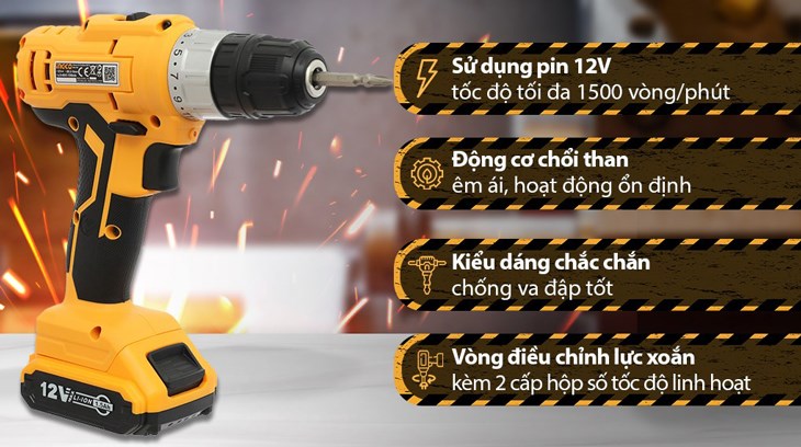 Sử dụng máy khoan vặn vít pin Ingco CDLI1221 12V để đục một lỗ ngay bồn rửa chén