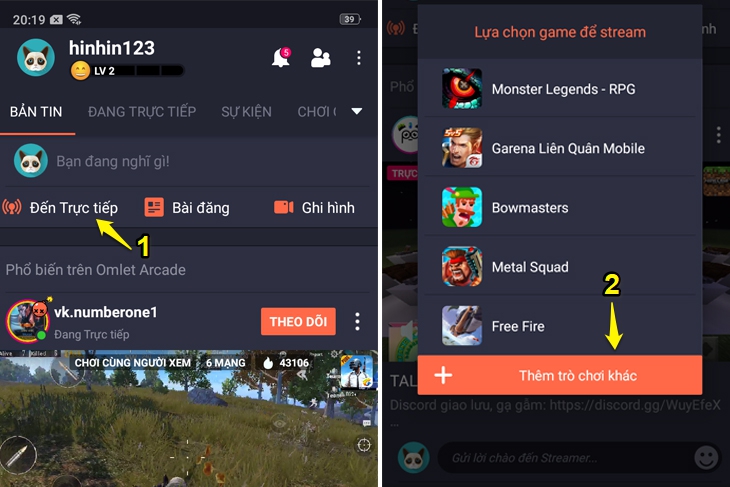 Live stream game lên facebook trên android - bước 3