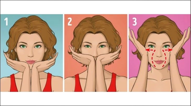 Massage nâng toàn bộ cơ mặt làm căng cơ, giảm tình trạng chảy xệ, nhăn nheo vùng da mặt